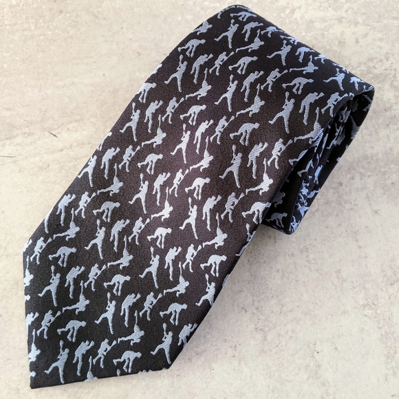 NWOT Mens / Teens 100% Silk LACROSSE Themed Neck Tie - Picture 1 of 4